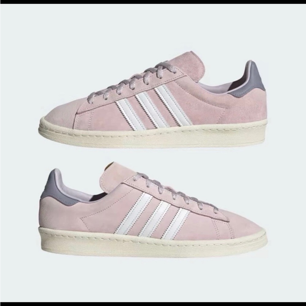 Adidas Men’s 10.5 Womens 12 Soft Pink and Gray Sneakers